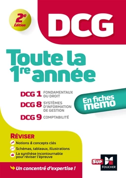 DCG : Toute la 1ère année du DCG 1, 8, 9 en fiches - Révision