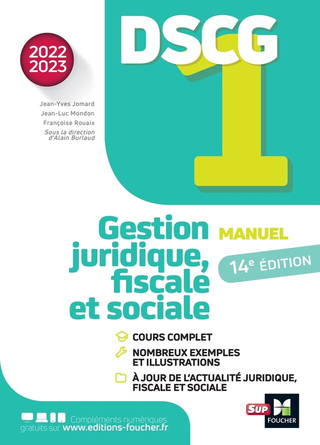 DSCG 1 - Manuel et applications - Millésime 2022-2023 - Jean-Yves Jomard, Jean-Luc Mondon, Françoise Rouaix, Alain Burlaud, Marielle Martin, Catherine Maillet - Foucher