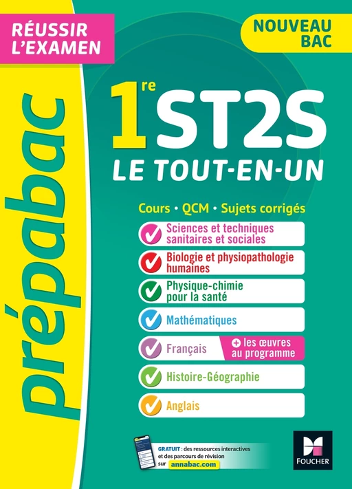 Prépabac 1re ST2S - Toutes les matières - Cours et entraînement au contrôle continu 2025 - Thomas Brunet, Valérie Goll, Annie Goulvent, Frédérique Le Graverend, Stéphane Leteuré, Walter Vassiaux, Bernard Verlant, Yannick Zemb-Breistroffer - Foucher