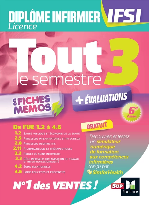 Tout le semestre 3 en fiches mémos - DEI IFSI - 6e édition - Révision et entraînement - Kamel Abbadi, Samir Baali, Peter Crevant, Karim Ferhi, Pauline Gardès, Antoine Gaudin, Catherine Geslain, Jean-Noël Joffin, Samir Kaddar, André Le Texier, Sylvain Ledoux-Perriguey, Romain Mitre, Jean Oglobine, Nadia Ouali-Ziane, Geneviève Picot, Eric Rasolo, Régine Tardy, Ertan Yilmaz - Foucher