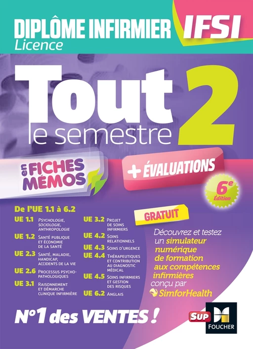 Tout le semestre 2 en fiches mémos - DEI IFSI - 6e édition - Révision et entraînement - Kamel Abbadi, Priscilla Benchimol, Jacques Birouste, Alexis Cavaillon, Peter Crevant, Yamina Garnier, Catherine Geslain, Marie Liendle, Cidàlia Moussier, Sylvie Navarre, Nadia Ouali-Ziane, Laïla Zaâzoui - Foucher