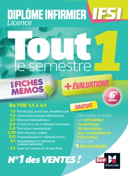 Tout le semestre 1 en fiches mémos - DEI IFSI - 6e édition - Révision et entraînement