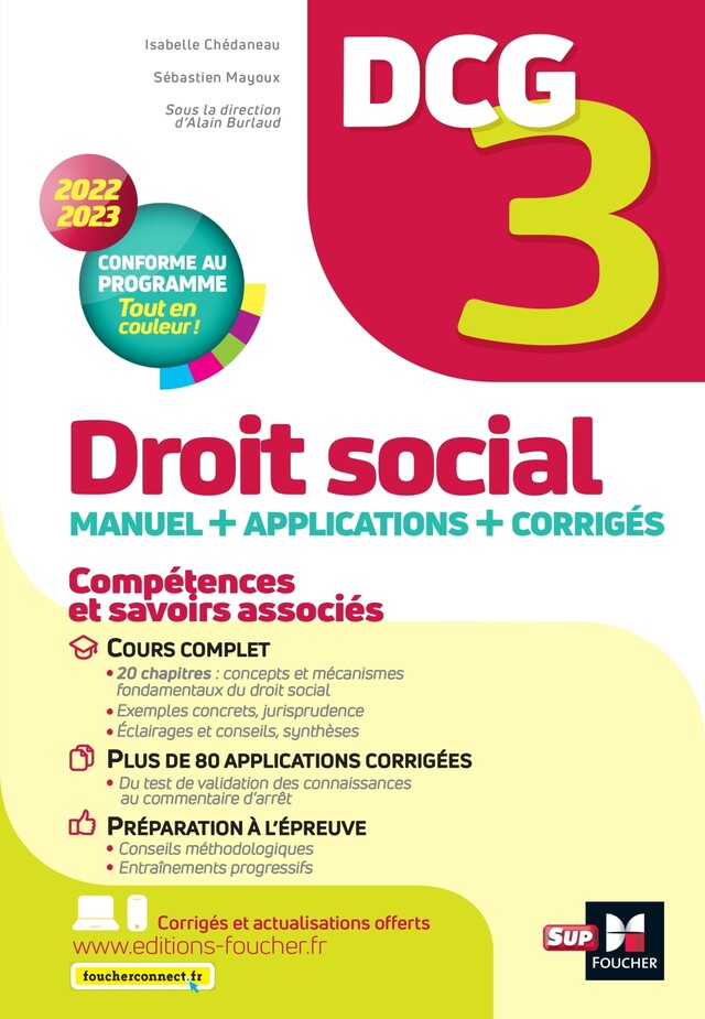 DCG 3 - Droit social - Manuel et applications - Millésime 2022-2023 - Maryse Ravat, Isabelle Chedaneau, Sébastien Mayoux, Marie-Paule Schneider, Alain Burlaud - Foucher