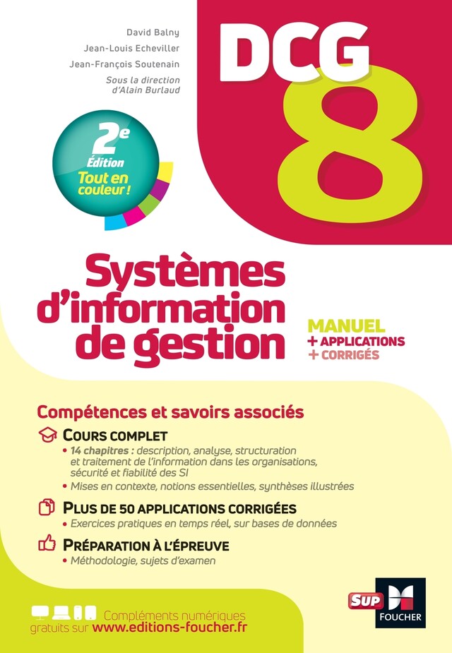 DCG 8 Systèmes d'information de gestion Manuel et applications 5e édition 2023-2024 - Jean-François Soutenain - Foucher