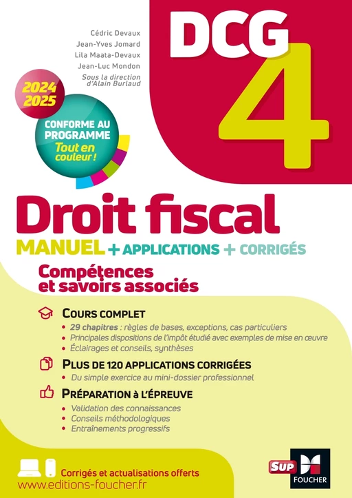 DCG 4 - Droit fiscal - Manuel et applications - Millésime 2024-2025 - Cédric Devaux, Jean-Yves Jomard, Lila Maata-Devaux, Jean-Luc Mondon - Foucher